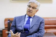 Bộ trưởng Quốc phòng Pakistan Khawaja Muhammad Asif. (Ảnh: IRNA/TTXVN)