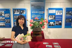 Tiến sỹ Hoàng Thị Hồng Hà bên lề chuỗi hoạt động văn hóa-khoa học tôn vinh Chủ tịch Hồ Chí Minh tại Pháp diễn ra vào ngày 26-27/6/2026. (Ảnh: TTXVN phát)