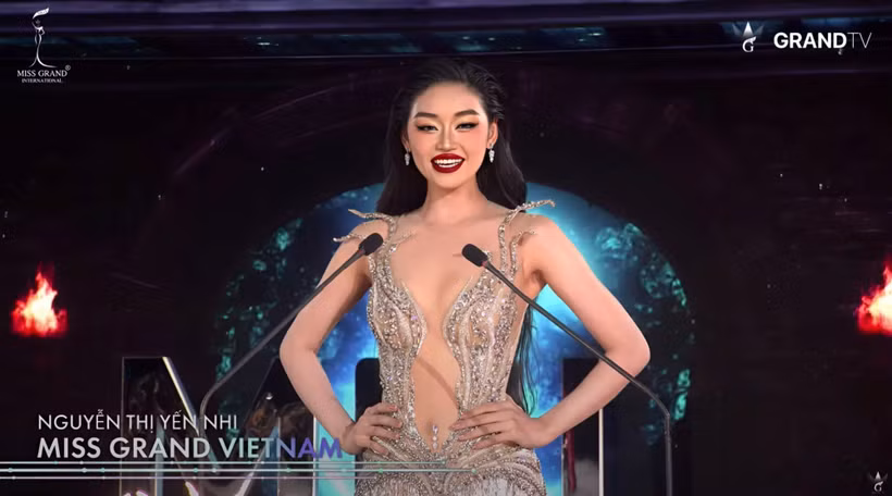 Người đẹp Đắk Lắk có màn hô vang hai tiếng “Nguyễn Thị Yến Nhi - Miss Grand Vietnam” đầy tự hào.