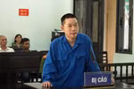 Đối tượng Nguyễn Tấn Sang tại phiên tòa. (Ảnh: TTXVN phát)