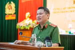 Trung tướng Nguyễn Văn Viện phát biểu tại Hội nghị. (Nguồn: Báo Người lao động)