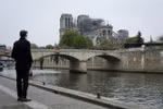 Nhà thờ Đức Bà Paris sau vụ hỏa hoạn ngày 16/4. (Ảnh: THX/TTXVN)