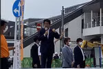 Cựu Thủ tướng Nhật Bản Abe Shinzo phát biểu tại Nara ngày 8/7