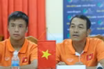 Huấn luyện viên trưởng U16 Việt Nam Đinh Thế Nam và đội trưởng Nguyễn Trọng Long (trái). (Ảnh: Đỗ Đen/Vietnam+)