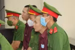 Các bị cáo tại phiên xét xử phúc thẩm. (Ảnh: Bùi Giang/TTXVN)