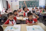 Một lớp học tại trường trung học Xiaogang ở tỉnh An Huy, Trung Quốc. (Nguồn: THX/TTXVN)