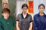 Từ trái sang phải: Ca sỹ Chi Dân; người mẫu Nguyễn Thị An (Andrea Aybar) và tiktoker Nguyễn Đỗ Trúc Phương. (Ảnh: TTXVN phát)
