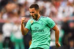 Hazard ăn mừng sau khi ghi bàn đầu tiên cho Real Madrid. (Nguồn: Getty Images)