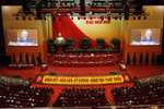 Đại hội nghe đồng chí Nguyễn Phú Trọng, Tổng Bí thư Ban Chấp hành Trung ương Đảng, Chủ tịch nước CHXHCN Việt Nam đọc Báo cáo chính trị của Ban Chấp hành Trung ương Đảng khóa XII và các văn kiện trình Đại hội. (Ảnh: TTXVN)