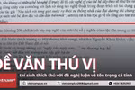 Thi tốt nghiệp THPT: Sỹ tử thích thú với đề Văn nghị luận về tôn trọng cá tính