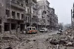 Cảnh đổ nát ở Aleppo. (Nguồn: AFP/TTXVN)