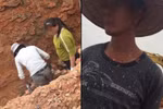 Nhóm người nước ngoài (che mặt) đã trực tiếp xuất hiện và làm việc tại công trường của ông Đào Văn Thanh từ ngày 18/1/2016 (Ảnh: PV/Vietnam+) 
