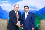 Thủ tướng Phạm Minh Chính tiếp Phó Thủ tướng, Bộ trưởng Ngoại giao New Zealand Winston Peters. (Ảnh: Dương Giang/TTXVN)