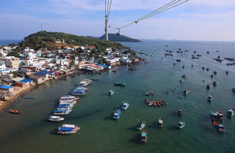 Làng chài Hòn Thơm, Phú Quốc. (Ảnh: Dương Giang/TTXVN)