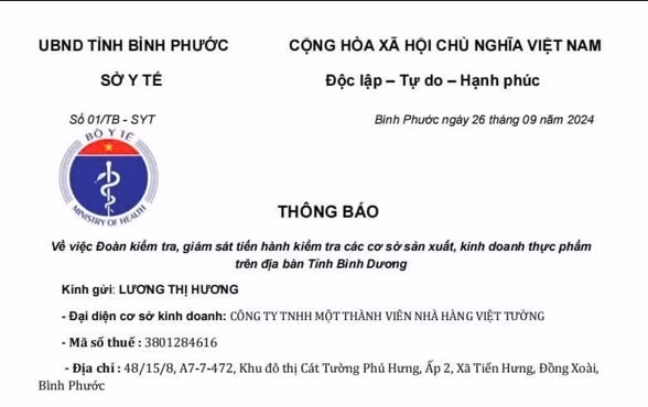 Sở Y tế Bình Phước bác bỏ văn bản giả mạo. (Ảnh: TTXVN phát)