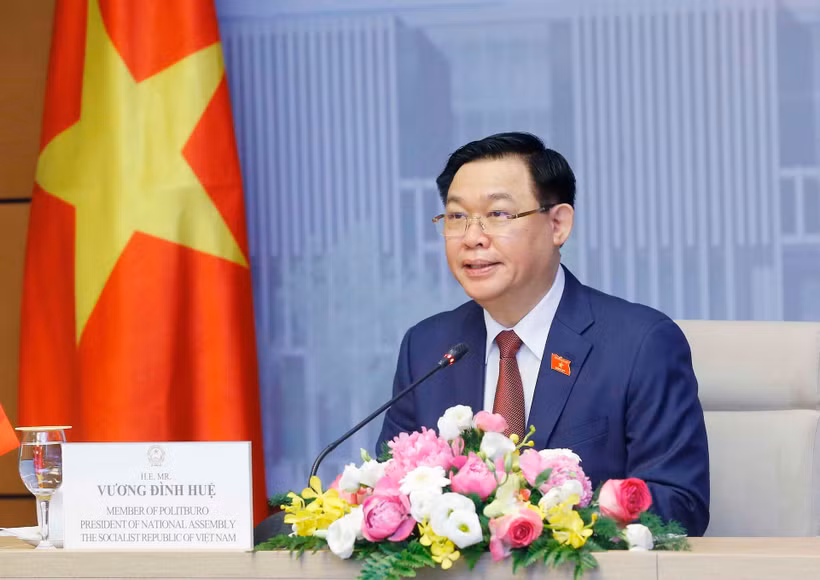 Chủ tịch Quốc hội Vương Đình Huệ phát biểu. (Ảnh: Doãn Tấn/TTXVN)