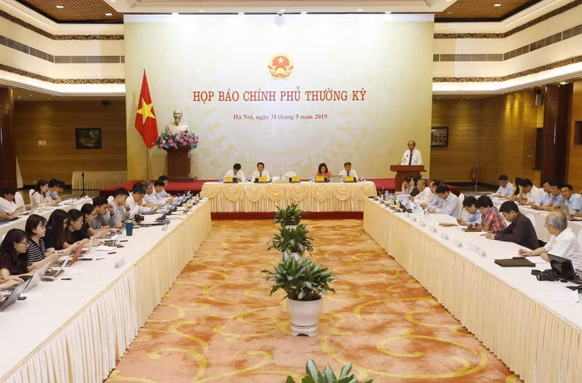 Quang cảnh buổi họp báo. (Ảnh: Lâm Khánh/TTXVN)