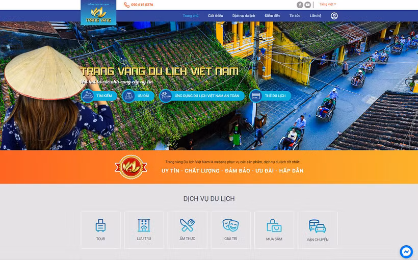 Trang vàng du lịch Việt Nam là nền tảng kết nối giữa nhà cung cấp dịch vụ và khách hàng. (Ảnh chụp màn hình)