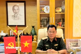 Thiếu tướng, Phó giáo sư, Tiến sỹ Nguyễn Văn Sáu - Phó Viện trưởng Viện Chiến lược và Lịch sử quốc phòng Việt Nam, Bộ Quốc phòng. (Ảnh TTXVN phát)