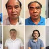 Một số bị can từ trái qua phải: Bùi Thanh Bình, Nguyễn Văn Bình, Ngô Tiến Cương, Nguyễn Duy Nghiệp, Nguyễn Xuân Tốt, Nguyễn Văn Đức, Lê Xuân Định, Nguyễn Trường Giang. (Ảnh: TTXVN phát)
