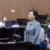 Bị cáo Nguyễn Thị Kim Tiến, cựu Bộ trưởng Bộ Y tế khai báo trước tòa. (Ảnh: Phạm Kiên/TTXVN)