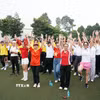 Màn đồng diễn tại Lễ phát động phong trào toàn dân tập luyện thể thao ở Thành phố Hồ Chí Minh. (Ảnh: Trung Tuyến/TTXVN)