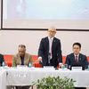 Đại sứ Việt Nam tại Ấn Độ Trịnh Minh Mạnh bày tỏ hy vọng các đối tác Ấn Độ chia sẻ tri thức, kinh nghiệm, chuyên môn và mở ra những cơ hội hợp tác cụ thể với cộng đồng khoa học-công nghệ Việt Nam nói chung và Khu Công nghệ cao Hòa Lạc nói riêng. (Ảnh: Vũ Hà/TTXVN)