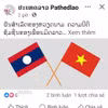 Bài đăng trên trang Facebook chính thức của tờ Pathetlao. ?(Ảnh: TTXVN phát)