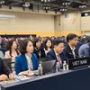 Thứ trưởng Bộ Ngoại giao Ngô Lê Văn, Chủ tịch Ủy ban Quốc gia UNESCO Việt Nam, phát biểu tại Kỳ họp. (Ảnh: Khánh Vân/TTXVN)