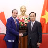 Bộ trưởng Bộ Ngoại giao Lê Hoài Trung tiếp Bộ trưởng Ngoại giao Panama Javier Eduardo Martínez-Acha Vásquez. (Ảnh: An Đăng/TTXVN)