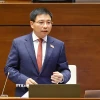 Bộ trưởng Bộ Tài chính Nguyễn Văn Thắng giải trình, làm rõ một số vấn đề đại biểu Quốc hội nêu. (Ảnh: Doãn Tấn/ TTXVN)