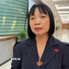 Đại biểu Nguyễn Thị Việt Nga (Hải Phòng) trả lời phóng viên TTXVN. (Ảnh: Hải Ngọc/TTXVN) 