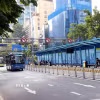 Thành phố sẽ miễn phí cho người dân đi lại trên 134 tuyến xe buýt, bao gồm 109 tuyến xe buýt được trợ giá và 25 tuyến không trợ giá. (Ảnh: Tiến Lực/TTXVN)