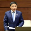 Bộ trưởng Bộ Tài chính Nguyễn Văn Thắng giải trình, làm rõ một số vấn đề đại biểu Quốc hội nêu. (Ảnh: Tuấn Anh/TTXVN)