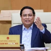Thủ tướng Phạm Minh Chính chủ trì Phiên họp Chính phủ chuyên đề về Trung tâm Tài chính quốc tế tại Việt Nam. (Ảnh: Dương Giang/TTXVN)