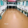 Bệnh viện Bệnh Nhiệt đới tỉnh Khánh Hòa ngập sâu trong nước hôm 19-20/11, khiến nhiều phòng chức năng, máy móc hư hỏng nặng. (Ảnh: TTXVN phát)