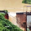 Hiện trường đập thủy điện Bắc Khê (Lạng Sơn) bị vỡ chiều 7/10/2025. (Ảnh: TTXVN phát)