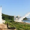 Tên lửa của Hàn Quốc được phóng trong cuộc tập trận ở bờ biển phía Đông nước này. (Nguồn: Yonhap/TTXVN)