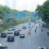 Ngày đầu tiên thực hiện phân làn đường Võ Chí Công, người điều khiển phương tiện thực hiện khá tốt khi tham gia giao thông trên tuyến. (Ảnh: Quốc Khánh/TTXVN)