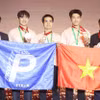Đội ProPTIT (Học viện Công nghệ Bưu chính Viễn thông) đạt giải Nhì ở nội dung Cloud Track. (Ảnh: Công Tuyên/TTXVN)
