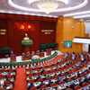 Phiên khai mạc Hội nghị lần thứ ba Ban Chấp hành Trung ương Đảng khóa XIV. (Ảnh: Dương Giang/TTXVN)