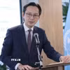 Đại sứ, Trưởng Phái đoàn Thường trực Việt Nam tại Liên Hợp Quốc Đỗ Hùng Việt phát biểu tại buổi lễ. (Ảnh: Thanh Tuấn/TTXVN)