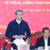 Thiếu tướng Nguyễn Quốc Toàn, Chánh Văn phòng, Người phát ngôn Bộ Công an trả lời câu hỏi của phóng viên. (Ảnh: Phương Hoa/TTXVN)