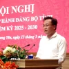 Bí thư Tỉnh ủy Hưng Yên Nguyễn Hữu Nghĩa phát biểu tại Hội nghị. (Ảnh: Đinh Văn Nhiều/TTXVN)