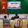 Điểm thu mẫu sinh phẩm ADN thân nhân liệt sỹ chưa xác định thông tin tại xã Tháp Mười, tỉnh Đồng Tháp. (Ảnh: Nhựt An/TTXVN)