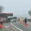 Hiện trường vụ tai nạn. (Ảnh: TTXVN phát)