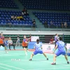 Các tay vợt tranh tài ở các trận vòng loại. (Ảnh: Thái Hùng/TTXVN)