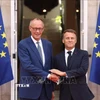 Tổng thống Pháp Emmanuel Macron (phải) và Thủ tướng Đức Friedrich Merz (trái) trong cuộc gặp tại thành phố Toulon, Đông Nam Pháp ngày 29/8/2025. (Ảnh: Reuters/TTXVN)