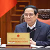 Thủ tướng Phạm Minh Chính chủ trì Phiên họp thứ 11 Ban Chỉ đạo tinh gọn bộ máy của Chính phủ. (Ảnh: Dương Giang/TTXVN)