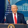 Tổng thống Mỹ Donald Trump trong một cuộc họp báo tại Nhà Trắng ở Washington, D.C. (Ảnh: THX/TTXVN)